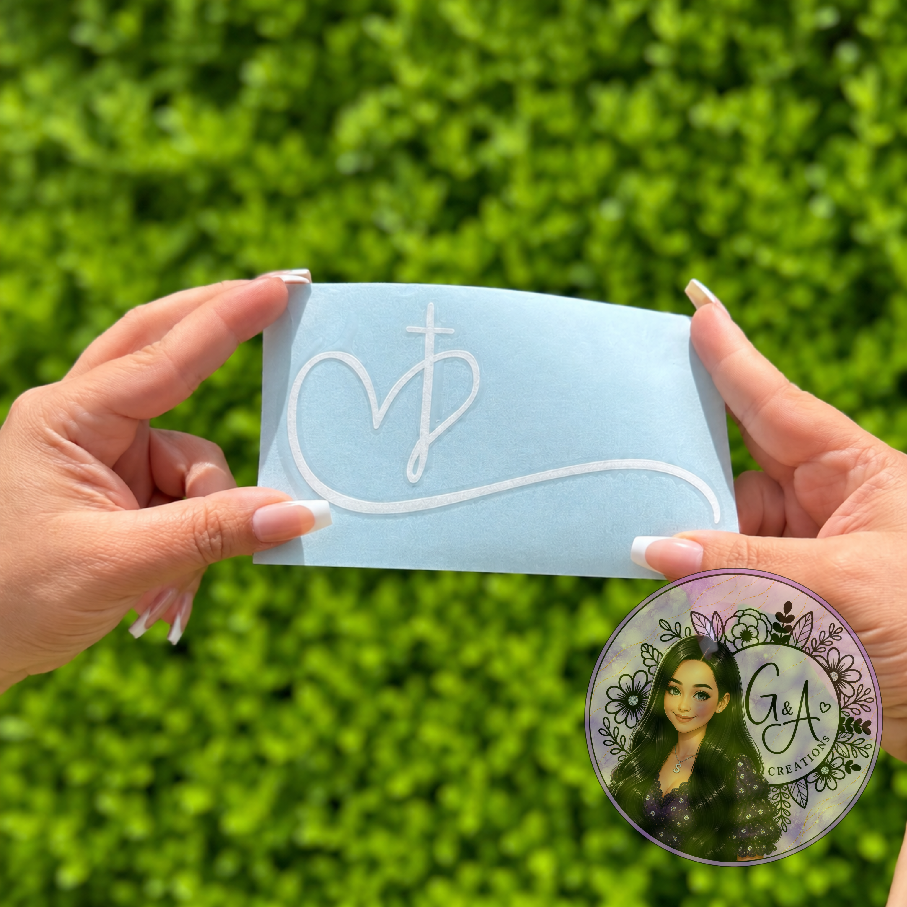 Faith Heart Cross Decal